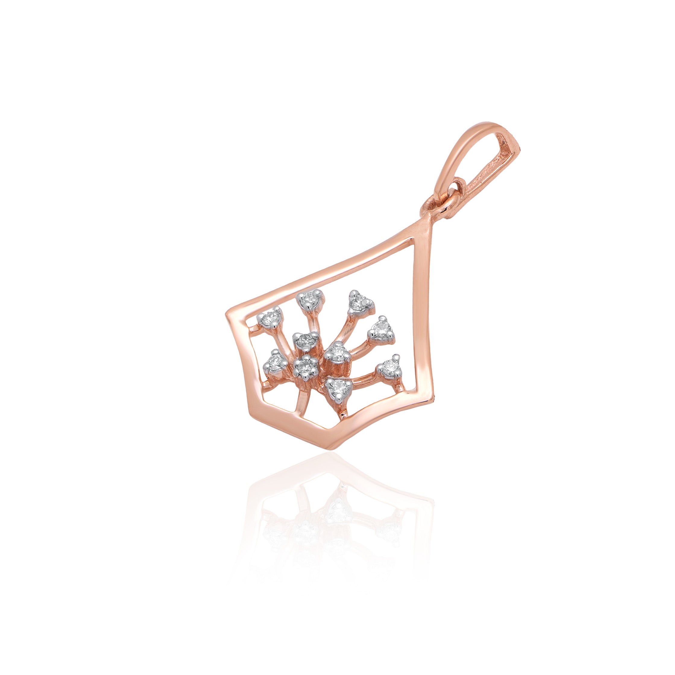 Geometric Bloom Diamond Pendant – alternate studio view