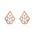 Geometric Bloom Diamond Earrings – front studio view