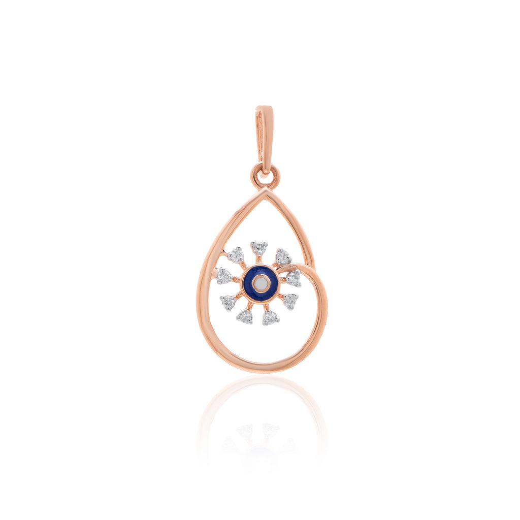 Azure Orbit Diamond Pendant – front studio view