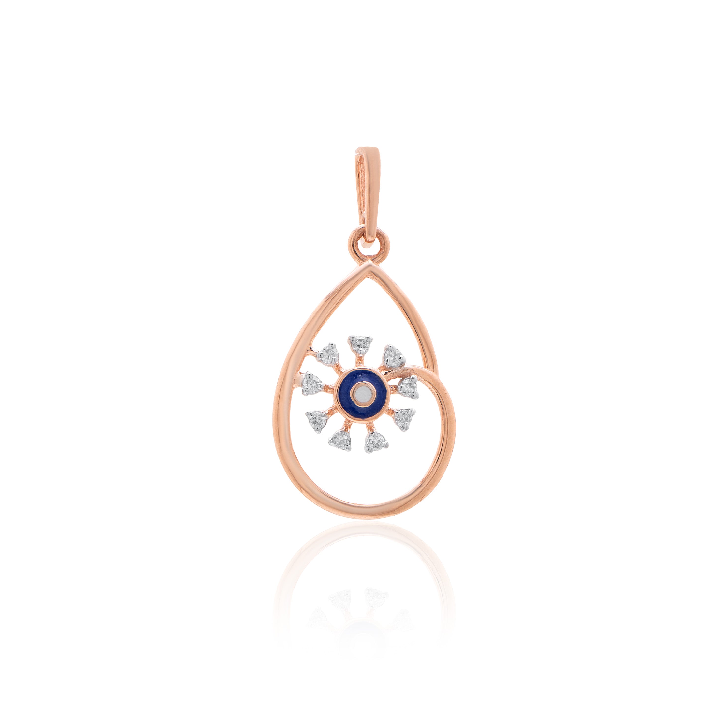 Azure Orbit Diamond Pendant – front studio view