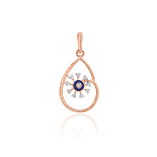 Azure Orbit Diamond Pendant – front studio view