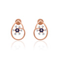 Azure Orbit Diamond Earrings – front studio view