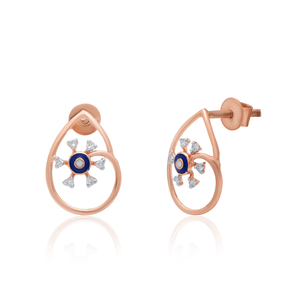 Azure Orbit Diamond Earrings – alternate studio view