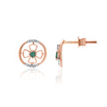 Clover Circle Diamond Earrings – front studio view