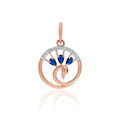 Midnight Crescent Diamond Pendant – front studio view