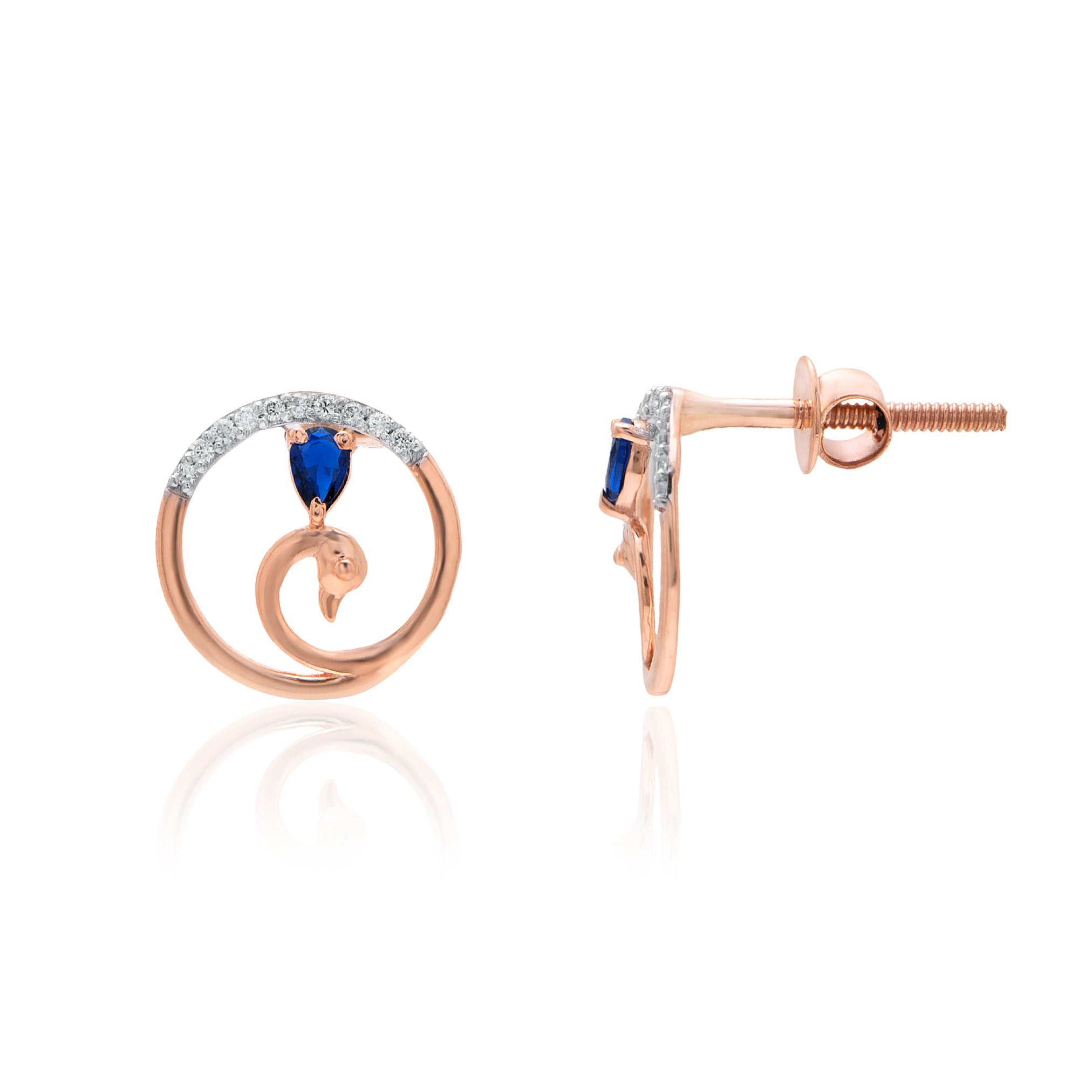 Midnight Orbit Diamond Earrings – front studio view