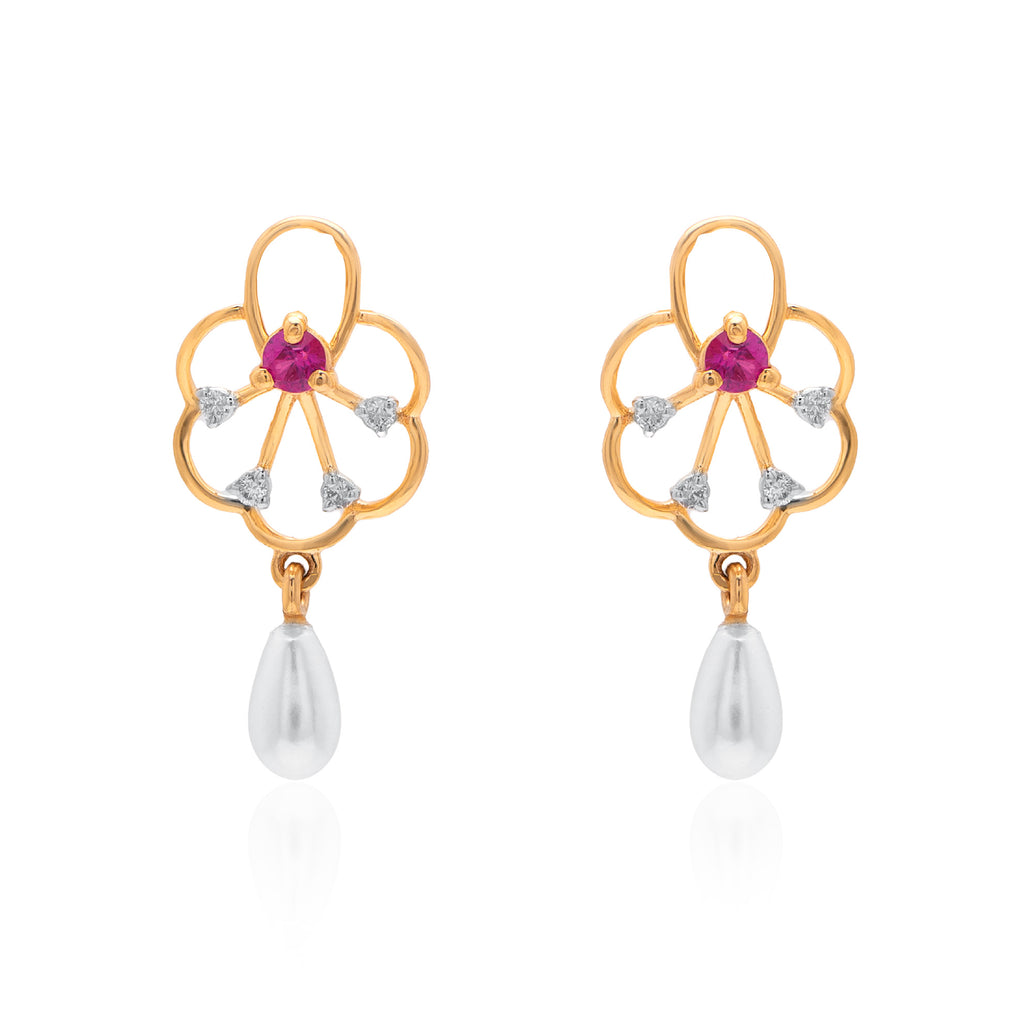 Petal Rain Diamond Earrings – alternate studio view