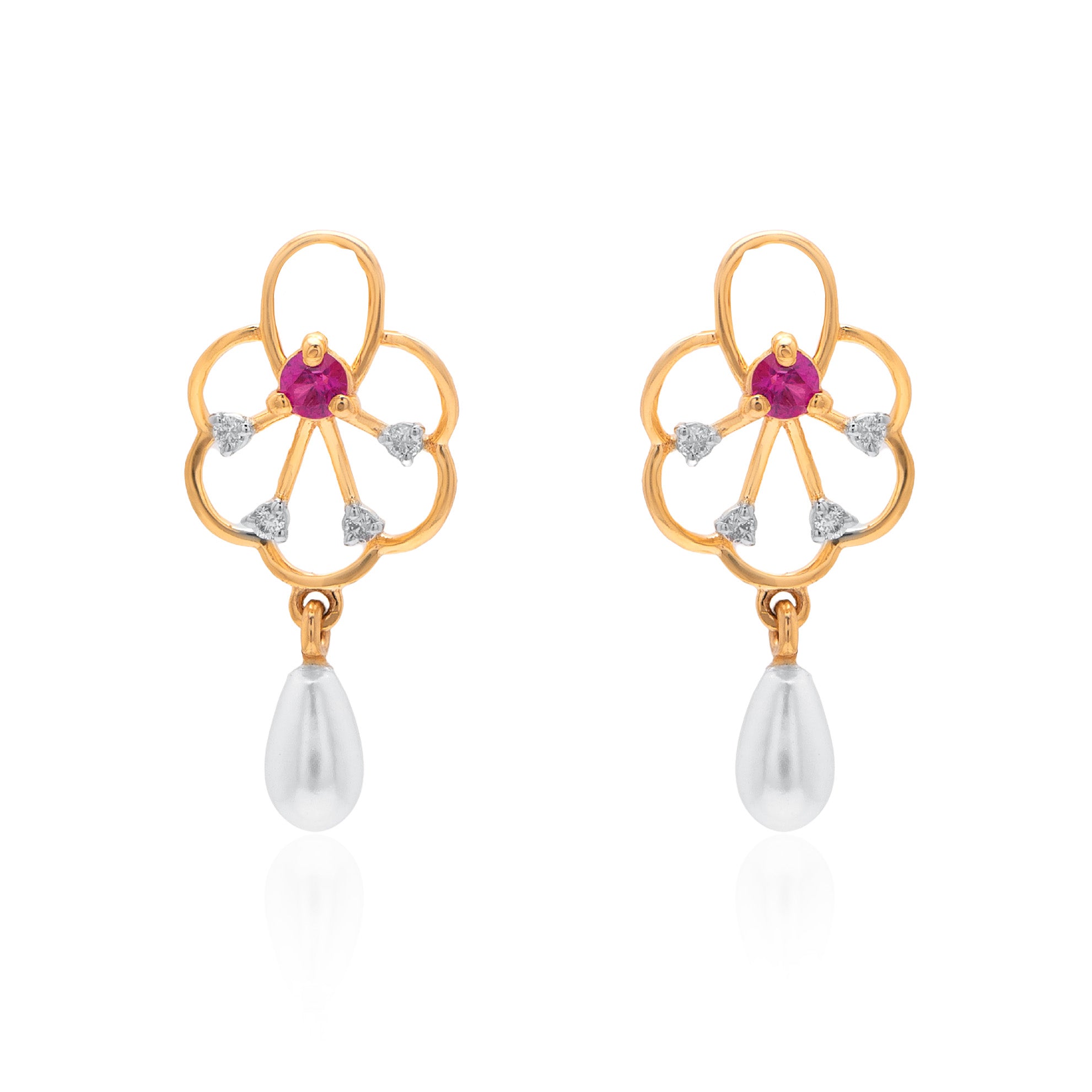 Petal Rain Diamond Earrings – alternate studio view
