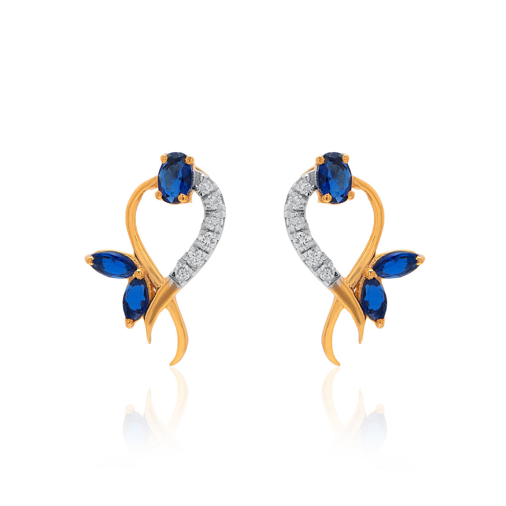 Azure Ribbon Diamond Earrings – alternate studio view