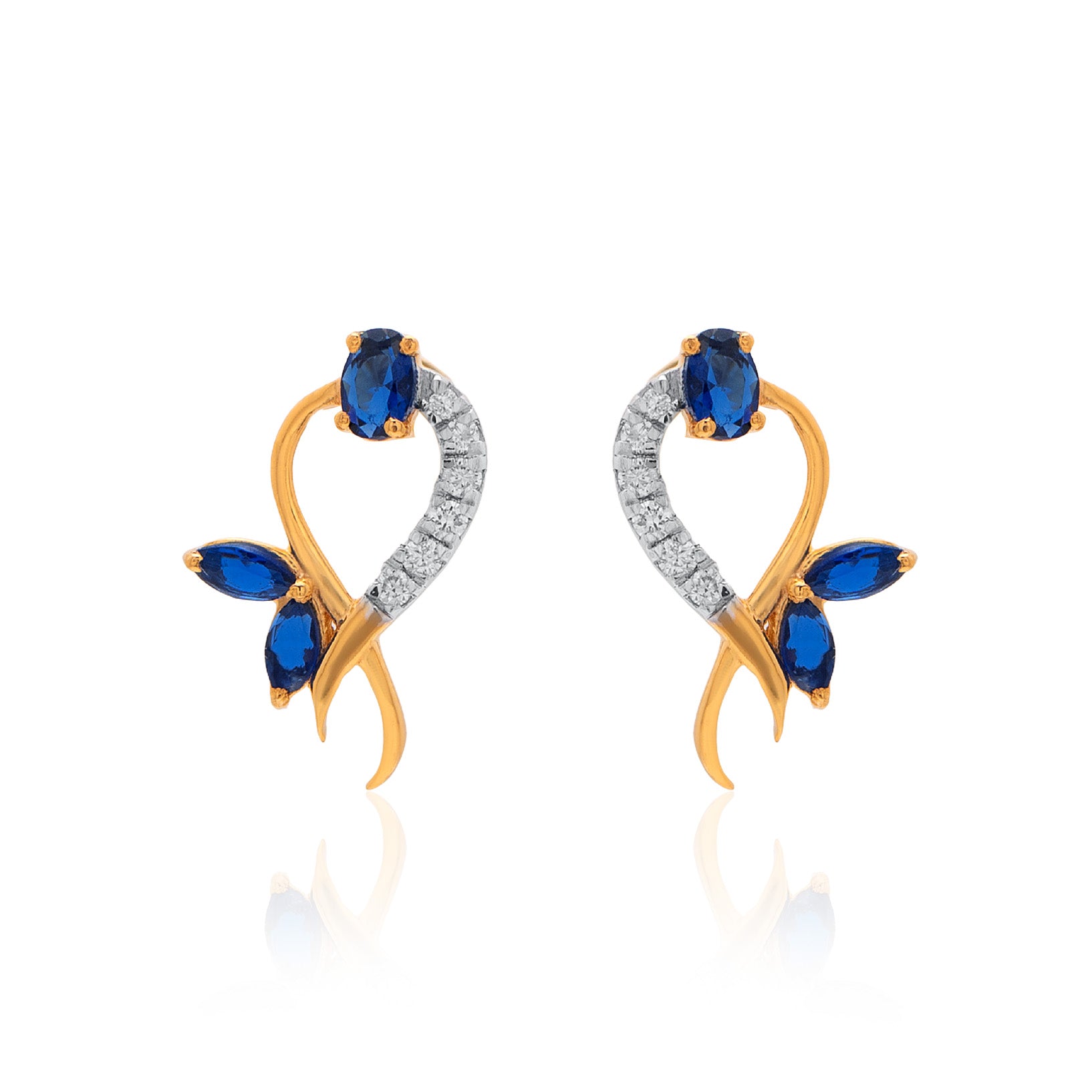 Azure Ribbon Diamond Earrings – alternate studio view