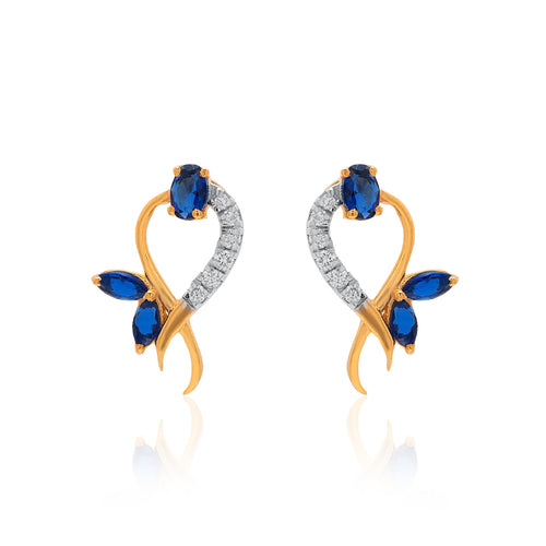 Azure Ribbon Diamond Earrings – alternate studio view