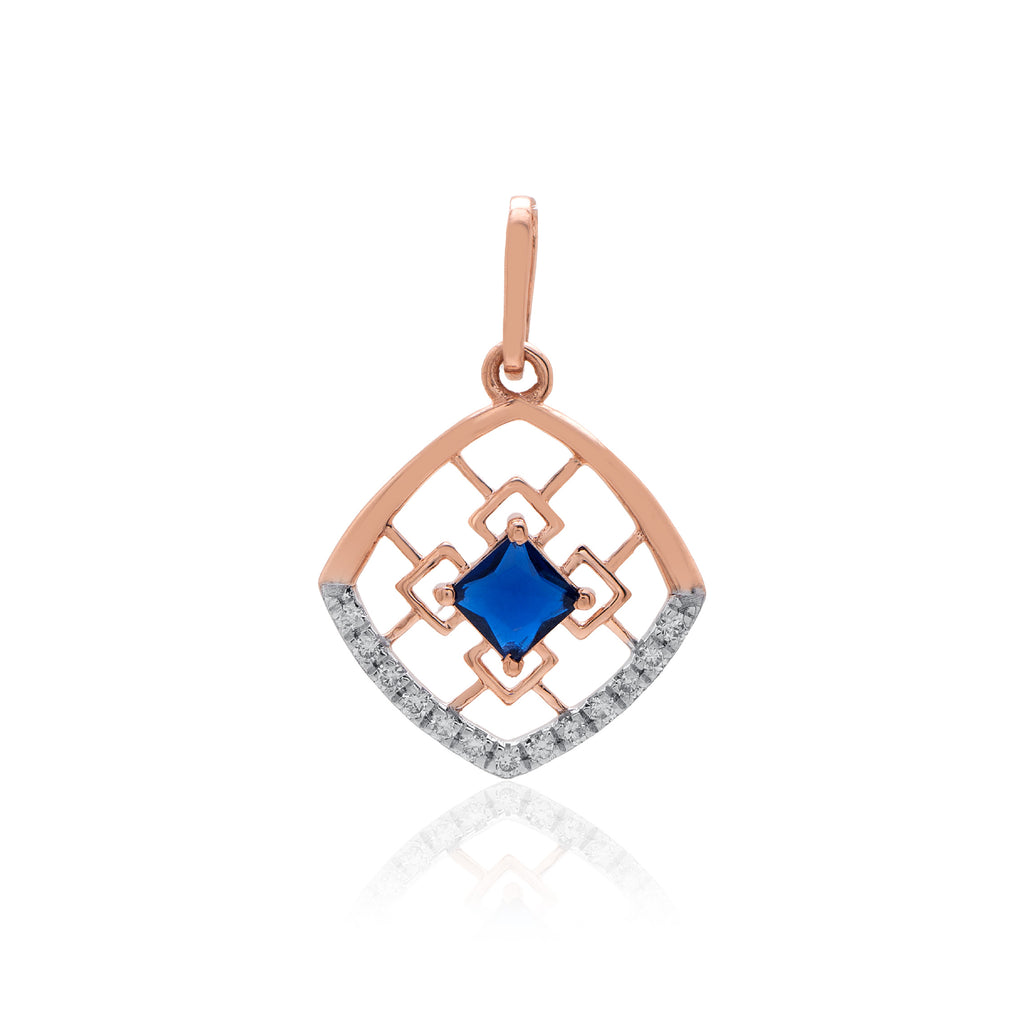 Midnight Mosaic Diamond Pendant – front studio view