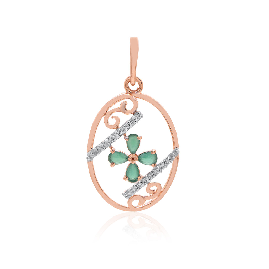 Garden Orbit Diamond Pendant – front studio view