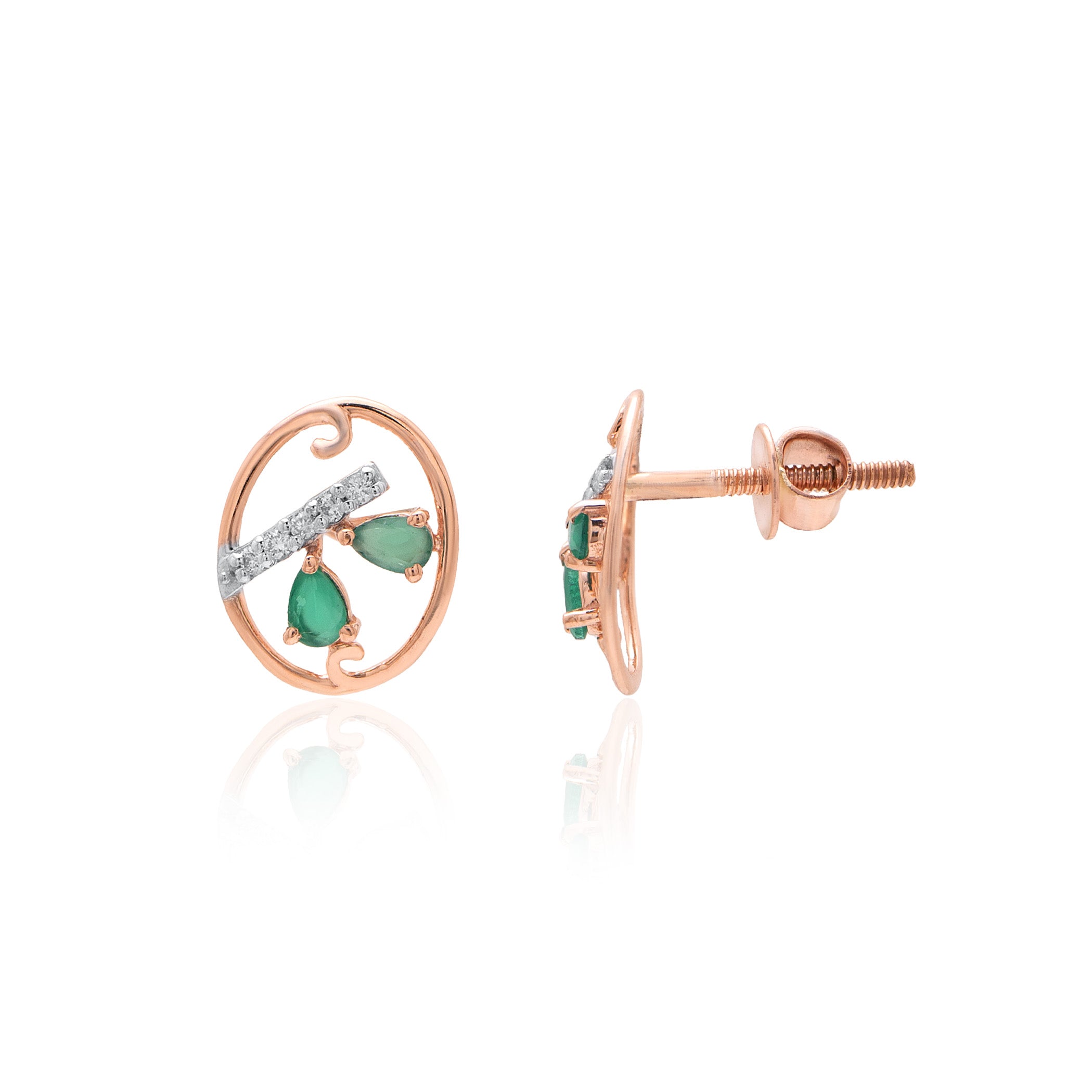 Garden Orbit Diamond Earrings – front studio view