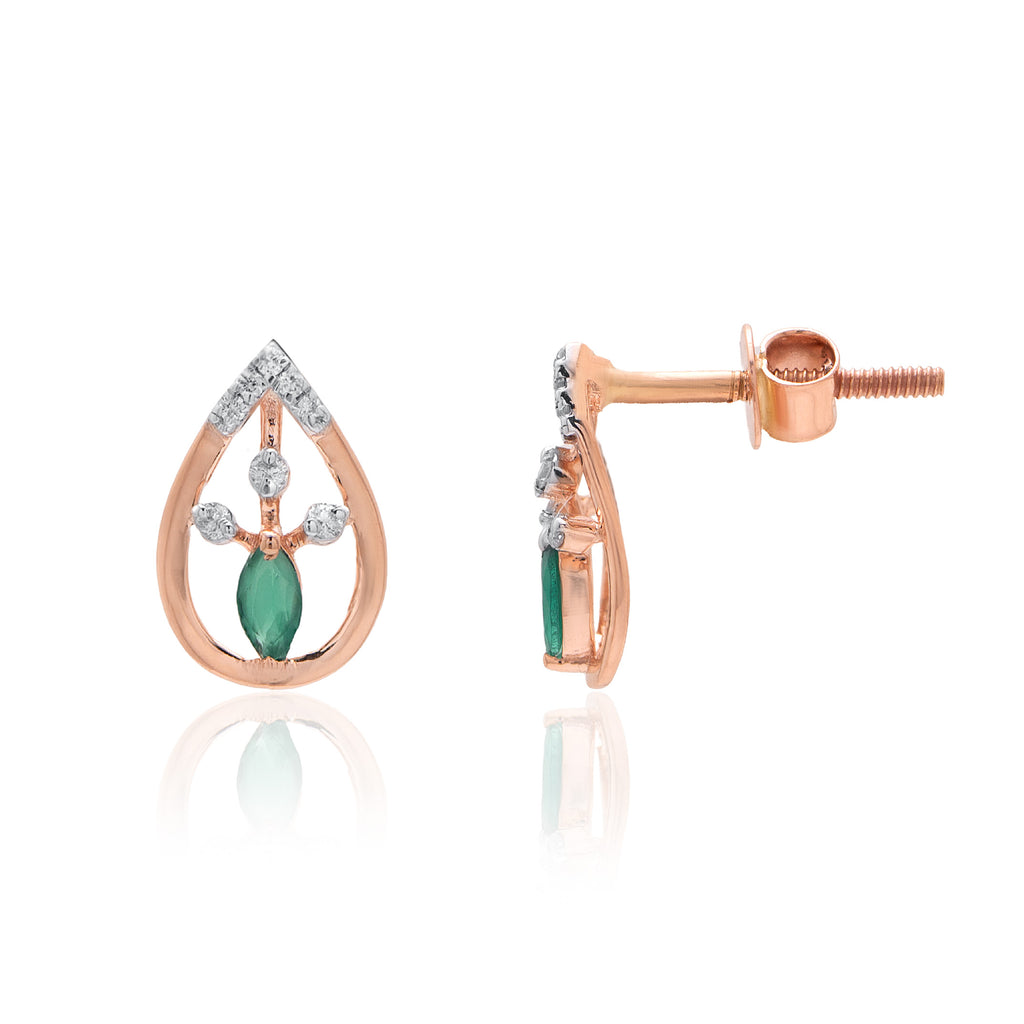 Verdant Teardrop Diamond Earrings – front studio view