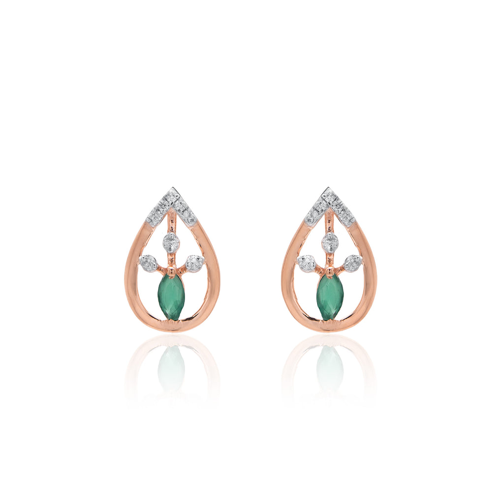 Verdant Teardrop Diamond Earrings – alternate studio view