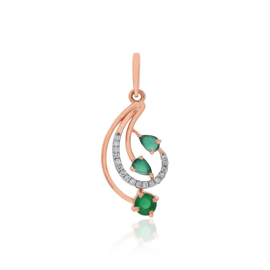 Crescent Dew Diamond Pendant – front studio view