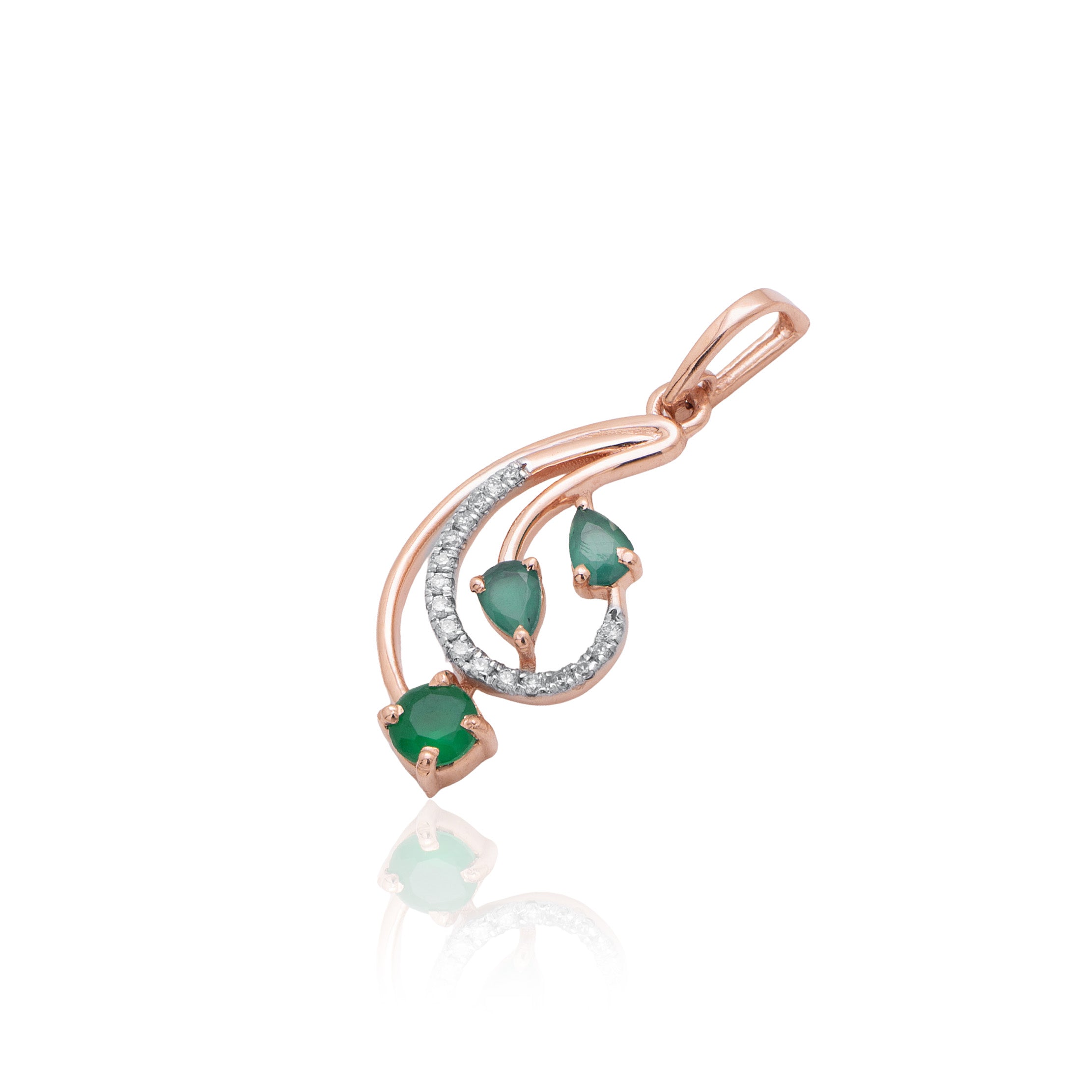 Crescent Dew Diamond Pendant – alternate studio view