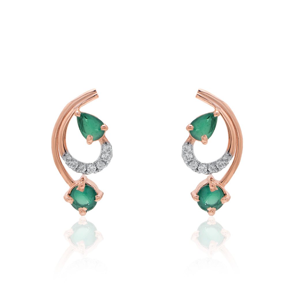 Crescent Dew Diamond Earrings – alternate studio view