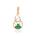 Twin Leaf Diamond Pendant – front studio view