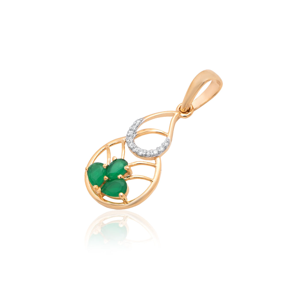 Twin Leaf Diamond Pendant – alternate studio view