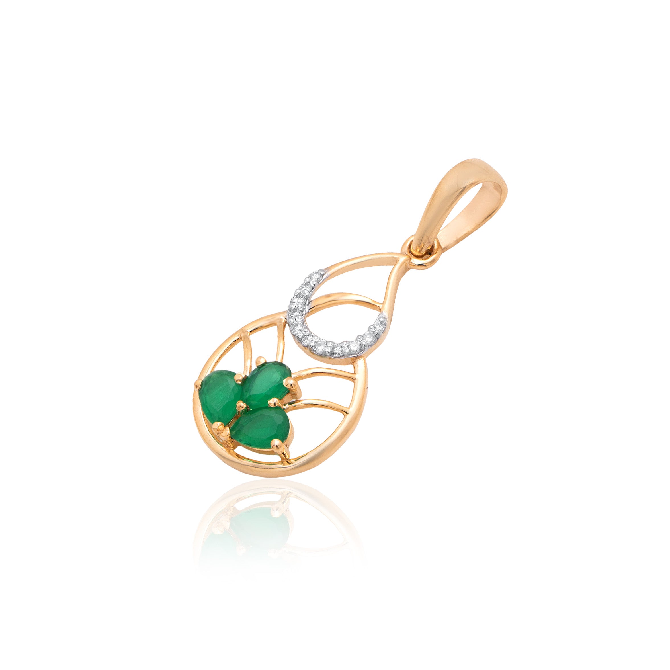Twin Leaf Diamond Pendant – alternate studio view