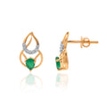 Twin Leaf Diamond Earrings – front studio view