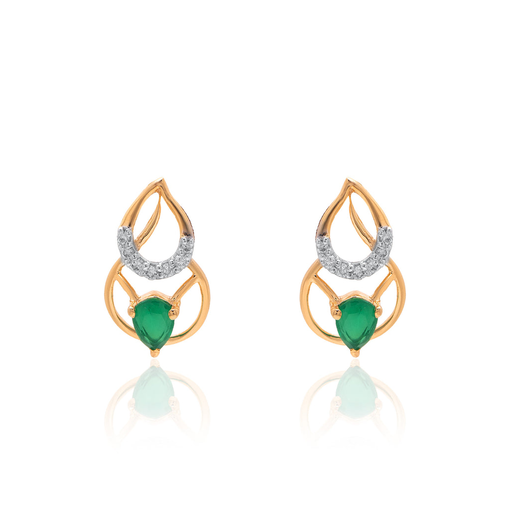 Twin Leaf Diamond Earrings – alternate studio view