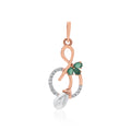 Infinity Leaf Diamond Pendant – front studio view