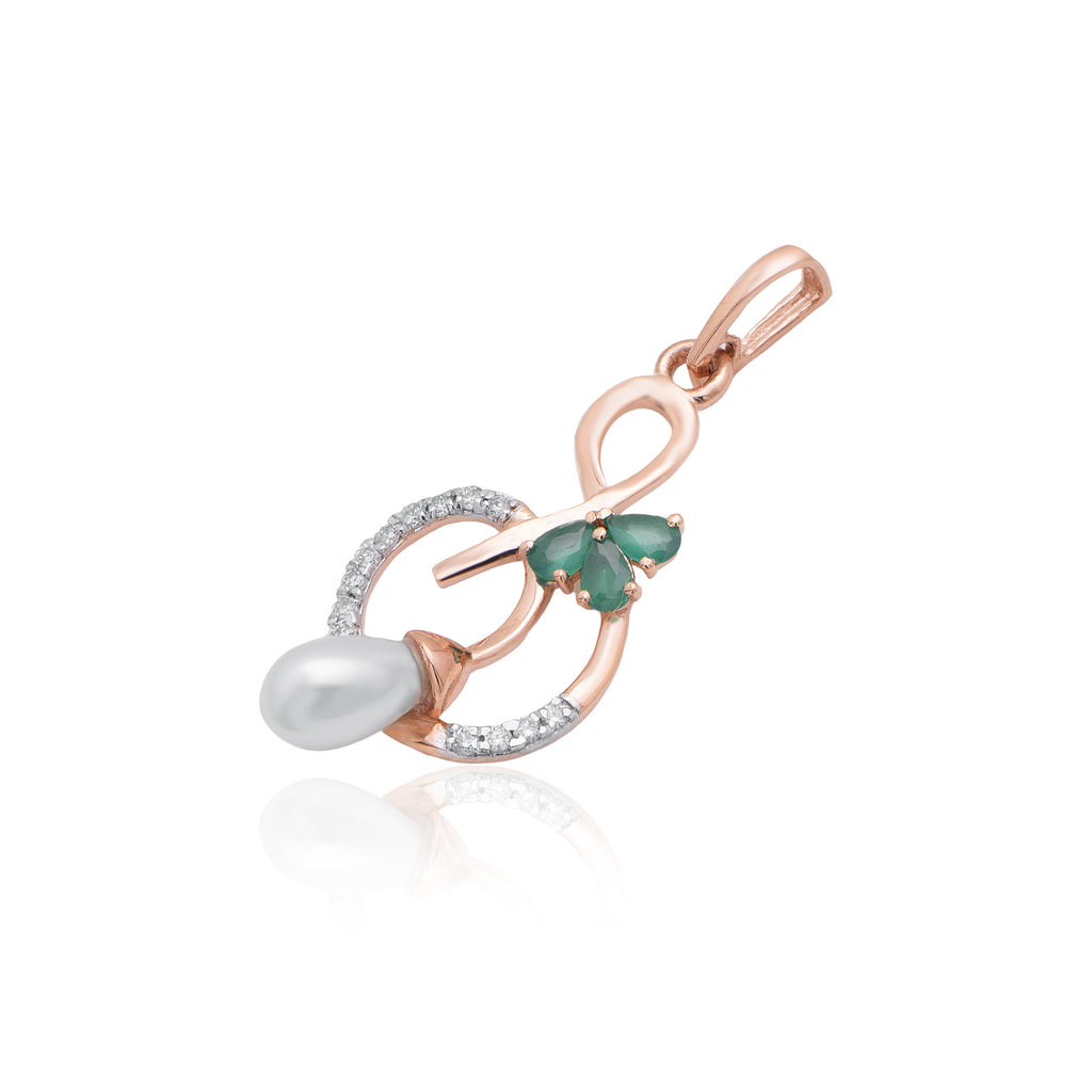 Infinity Leaf Diamond Pendant – alternate studio view