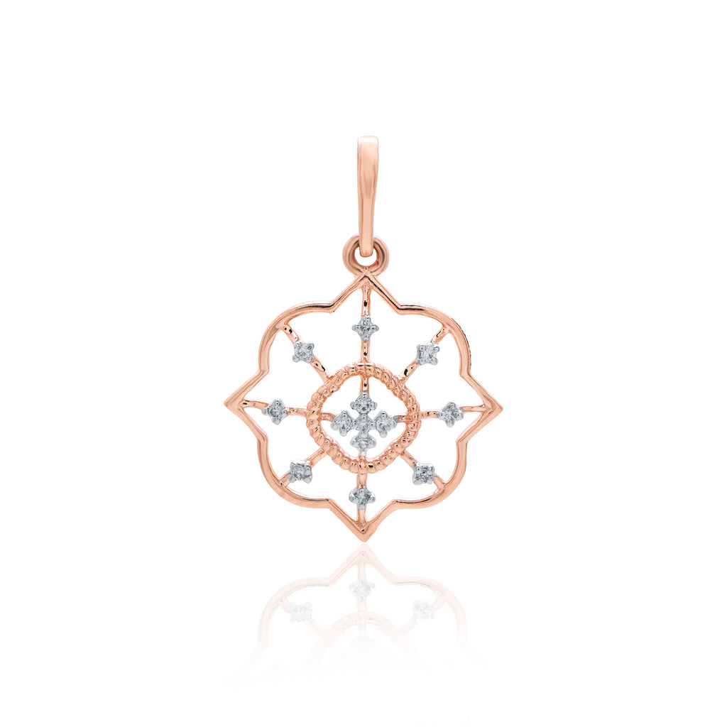 Stellar Bloom Diamond Pendant – front studio view