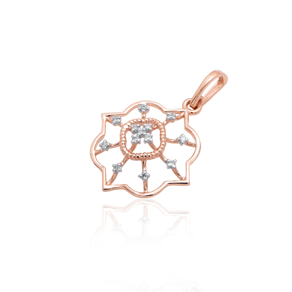 Stellar Bloom Diamond Pendant – alternate studio view