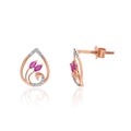 Roseate Heart Diamond Earrings – front studio view