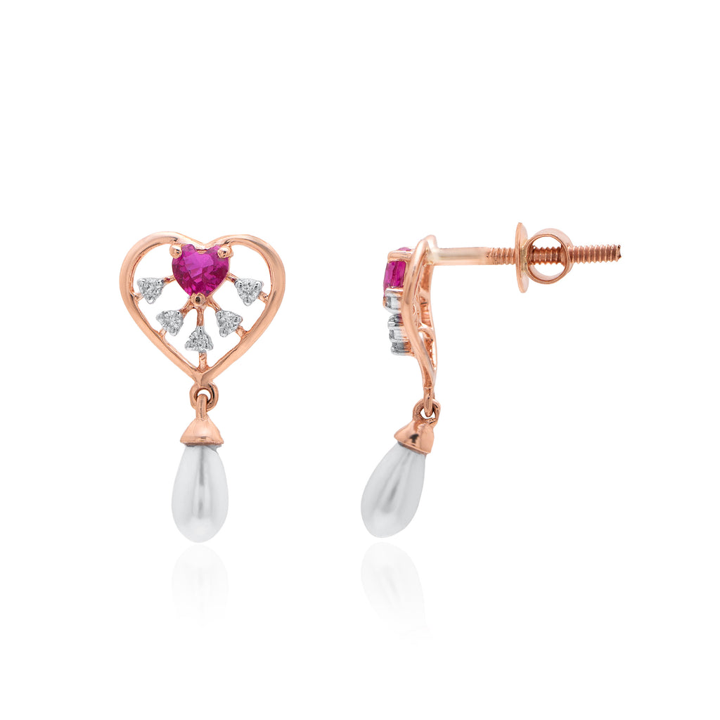 Heartlight Drop Diamond Earrings – front studio view