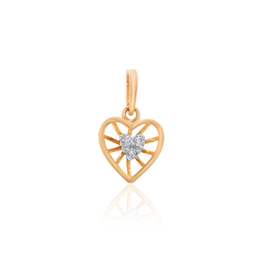 Lattice Heart Diamond Pendant – front studio view