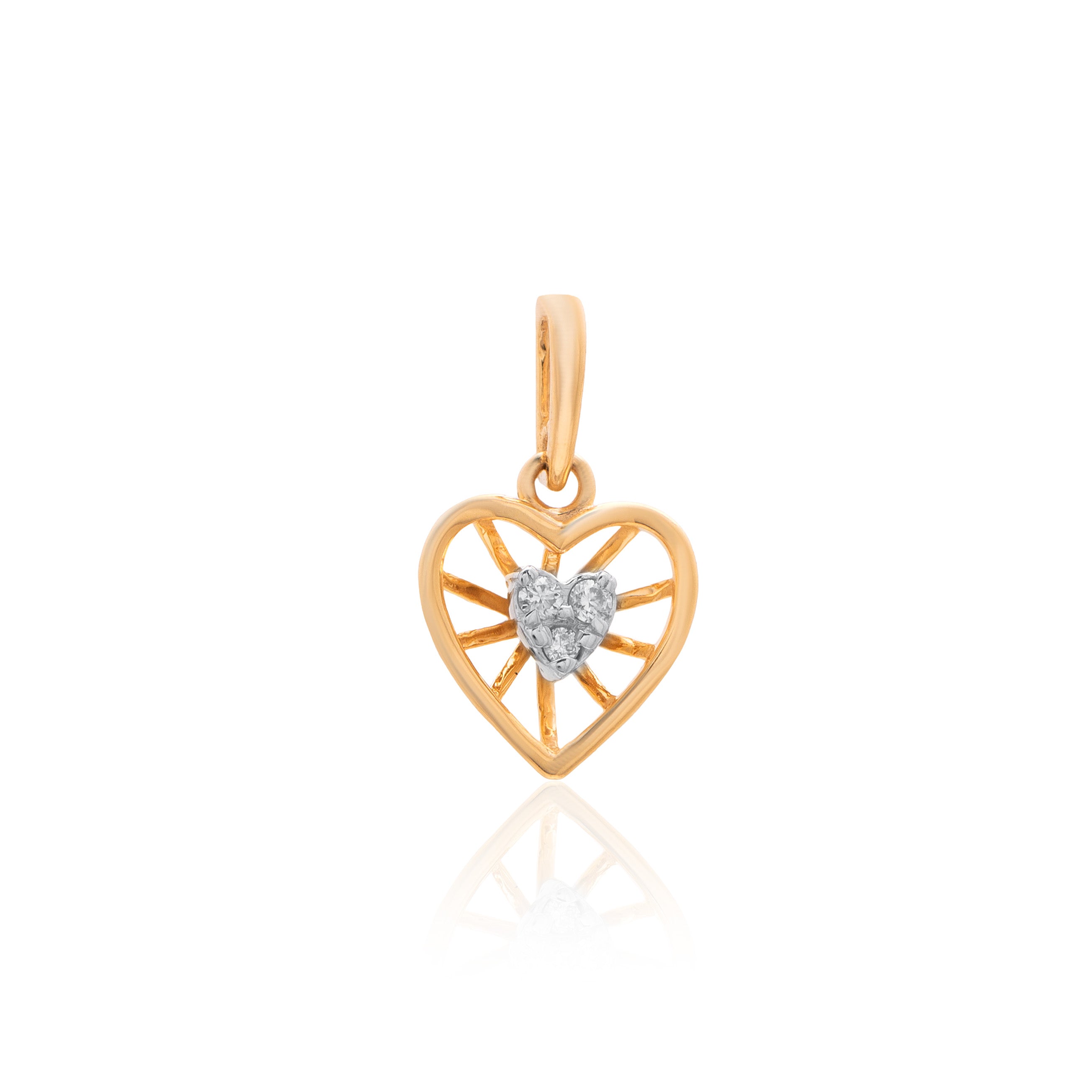 Lattice Heart Diamond Pendant – front studio view