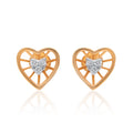 Lattice Heart Diamond Earrings – front studio view
