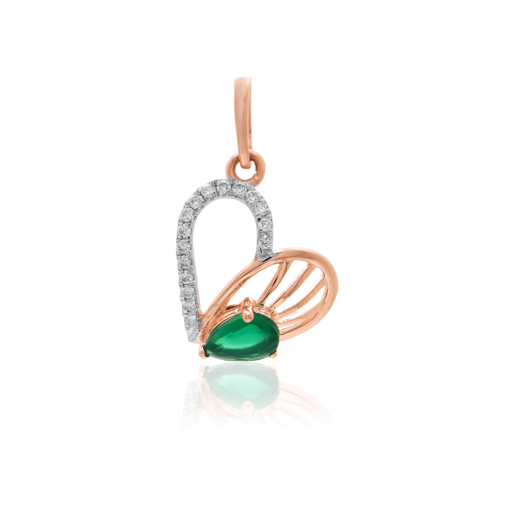 Verdant Leaflet Diamond Pendant – front studio view