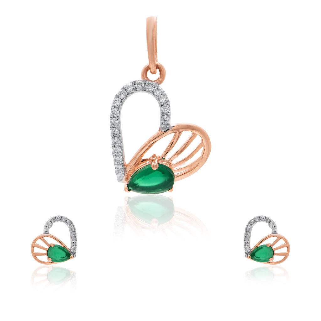 Verdant Leaflet Diamond Pendant – alternate studio view