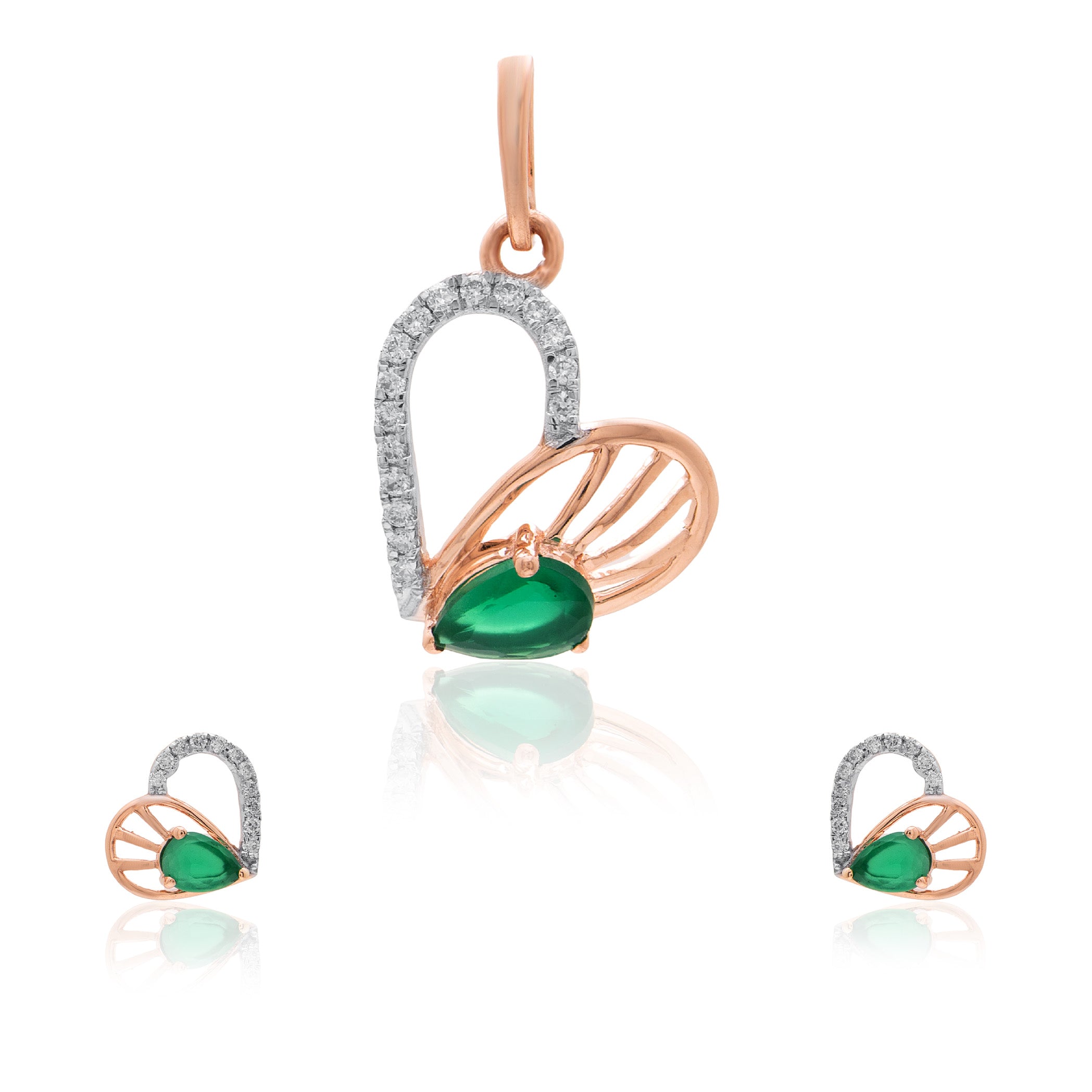 Verdant Leaflet Diamond Pendant – alternate studio view