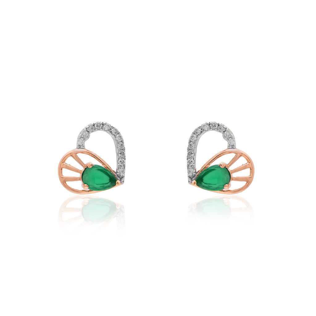 Verdant Sunrise Diamond Earrings – front studio view