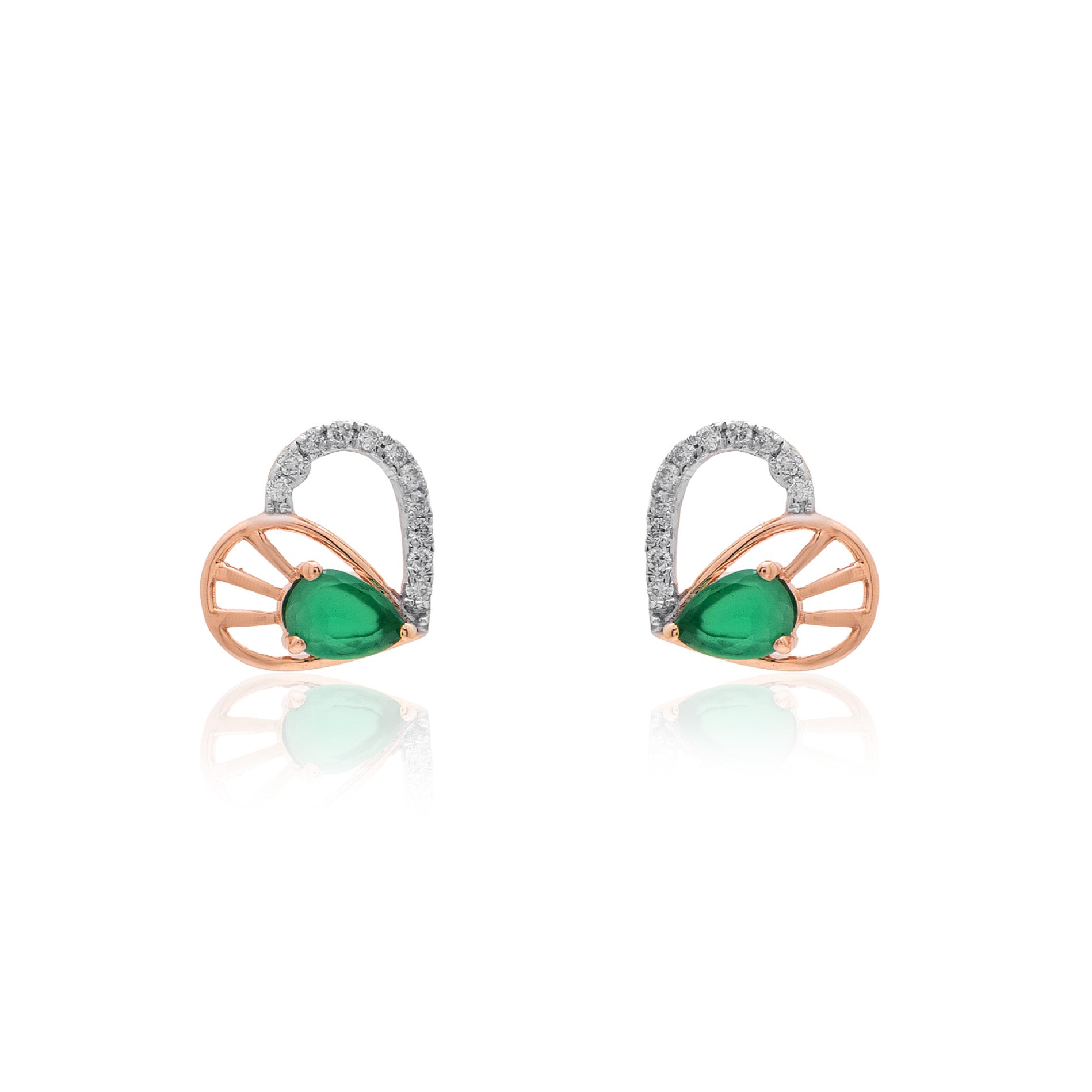 Verdant Sunrise Diamond Earrings – front studio view