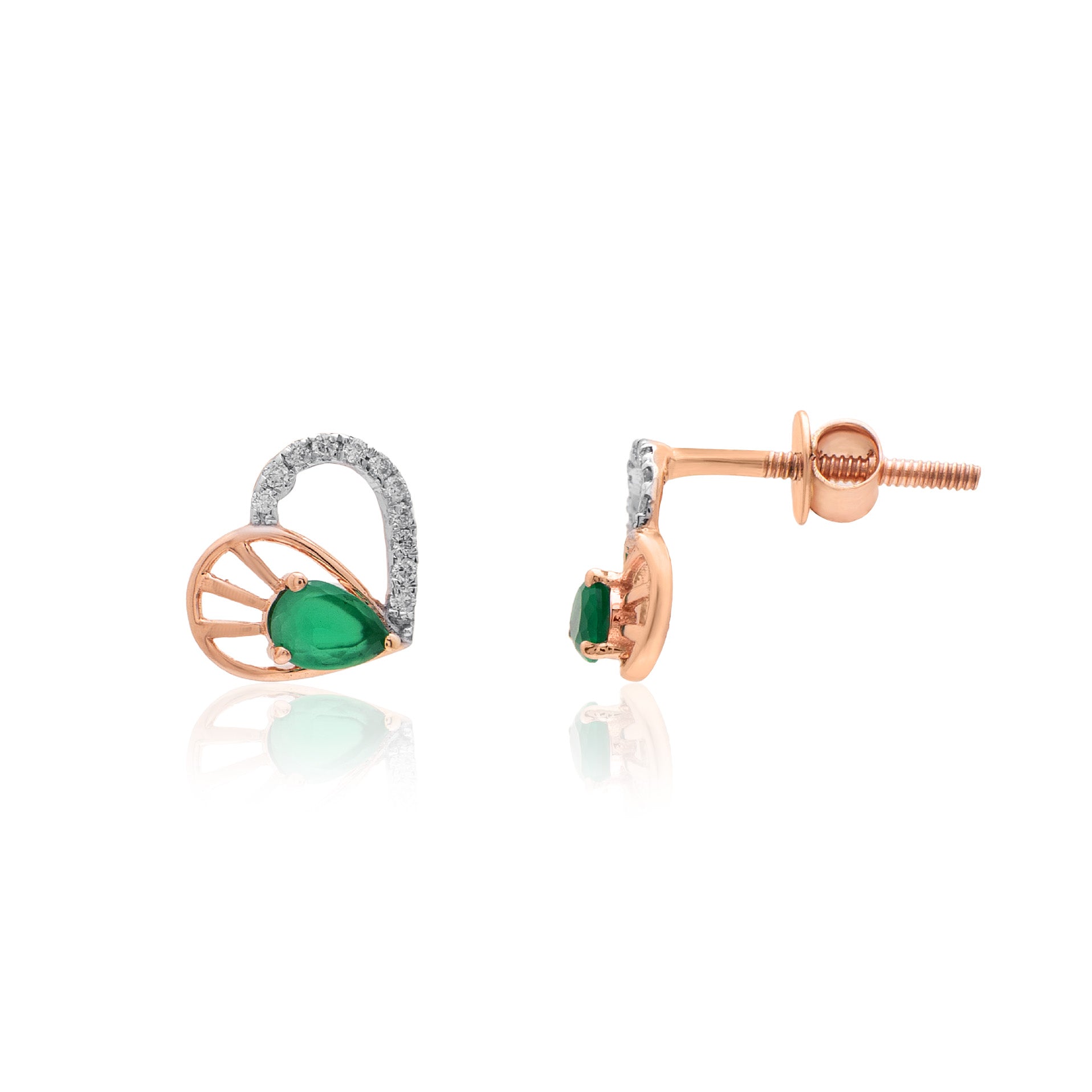 Verdant Sunrise Diamond Earrings – alternate studio view