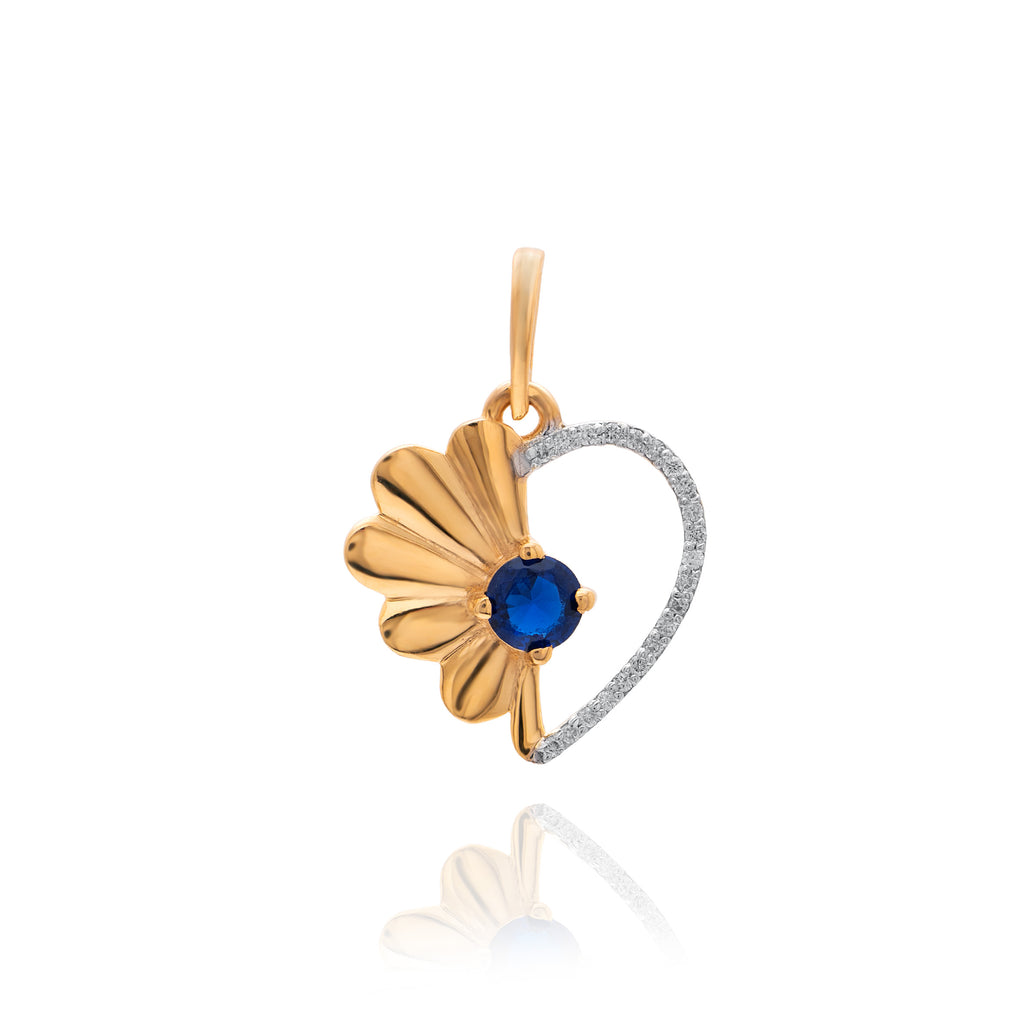Azure Sunflower Diamond Pendant – front studio view