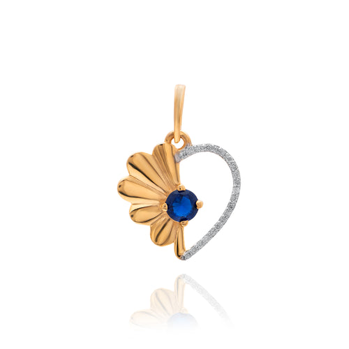Azure Sunflower Diamond Pendant – front studio view