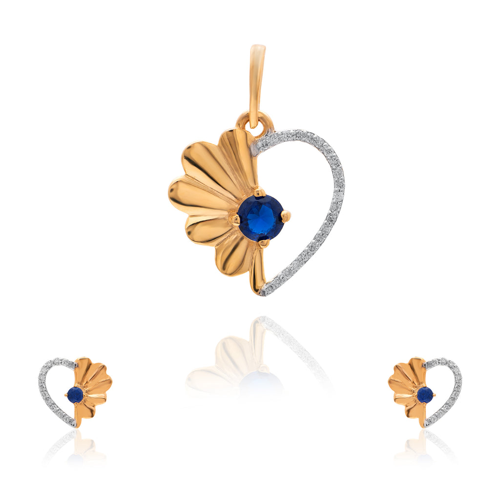 Azure Sunflower Diamond Pendant – alternate studio view