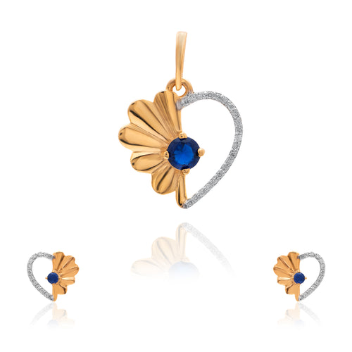 Azure Sunflower Diamond Pendant – alternate studio view
