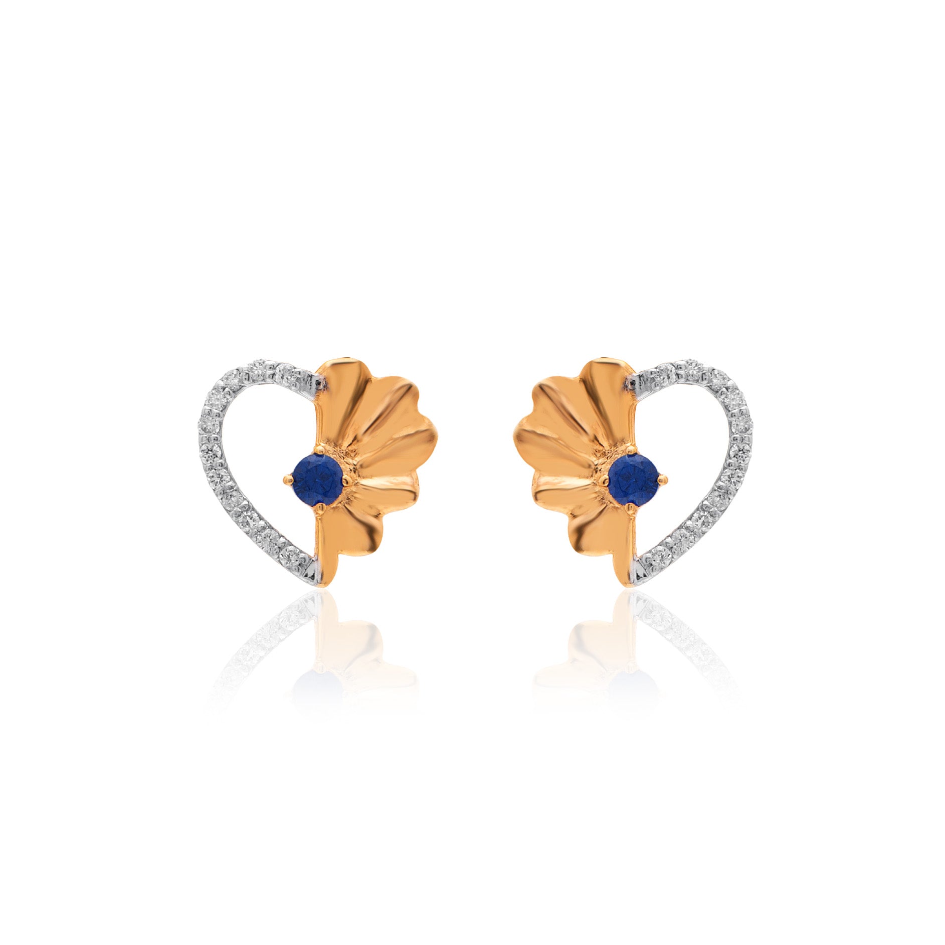 Sunrise Bloom Diamond Earrings – front studio view