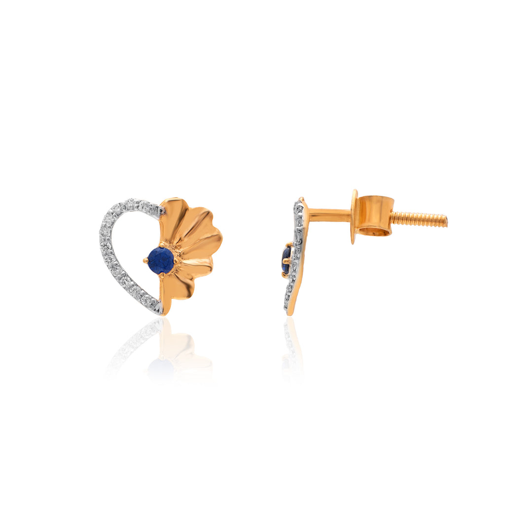 Sunrise Bloom Diamond Earrings – alternate studio view
