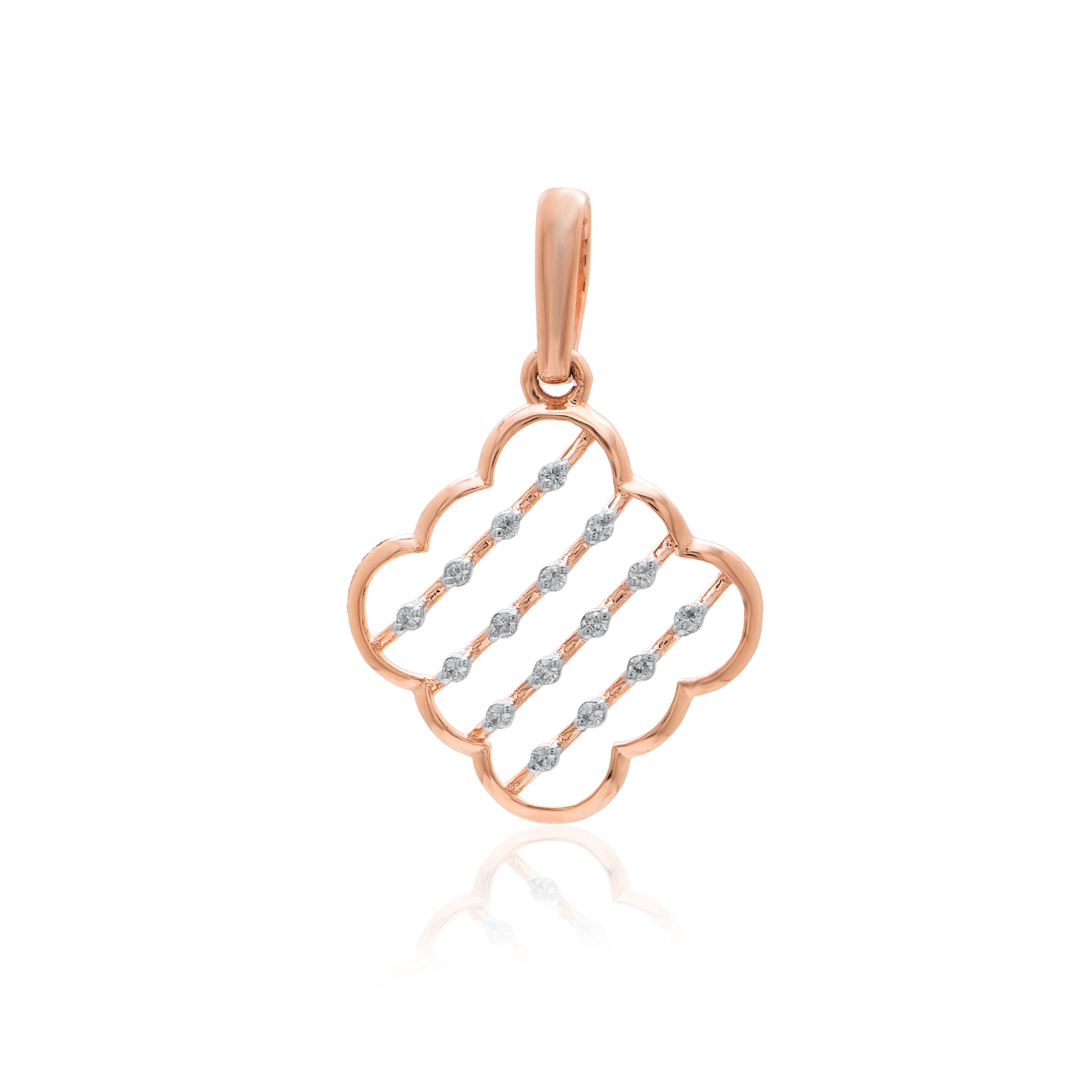 Ripple Square Diamond Pendant – front studio view